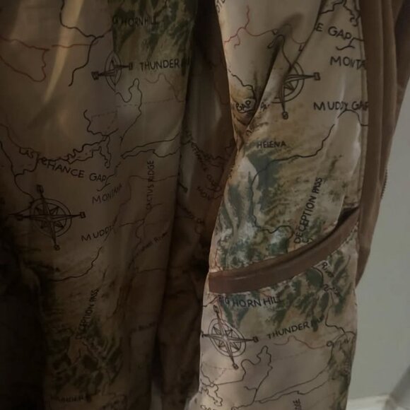 vintage 90s MARLBORO Adventure Team LEATHER Suede Map Lining Jacket XL - Picture 5 of 12